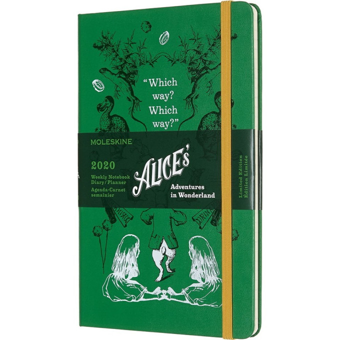 Еженедельник MOLESKINE Alice in Wonderland WKNT LE, зелёный DAL12WN3Y20